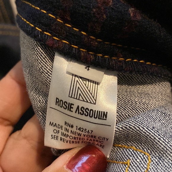 ROSIE ASSOULIN High-Rise Plaid-Pocket Flare-Leg Jeans (J1) - Picture 10 of 10